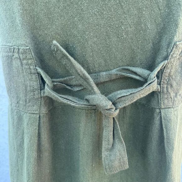 Vintage 90s Maxi Dress Cotton Size Small Dark Green - Picture 5 of 12